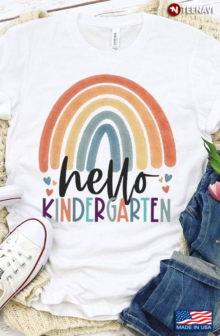 Rainbow Hello Kindergarten Lovely Design for Kid