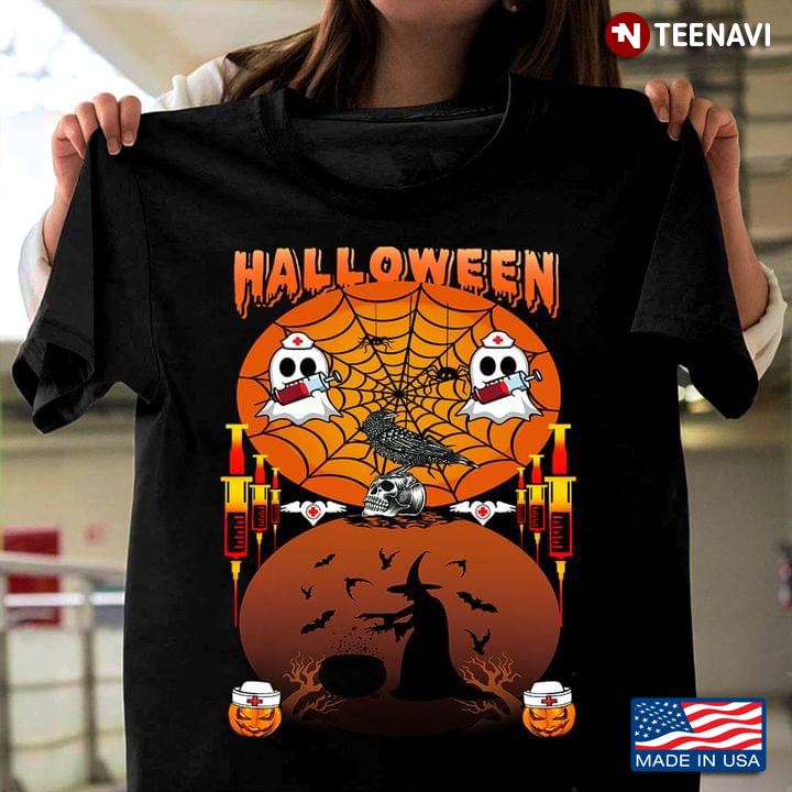 Halloween Funny Ghost Nurses and The Witch T-Shirt
