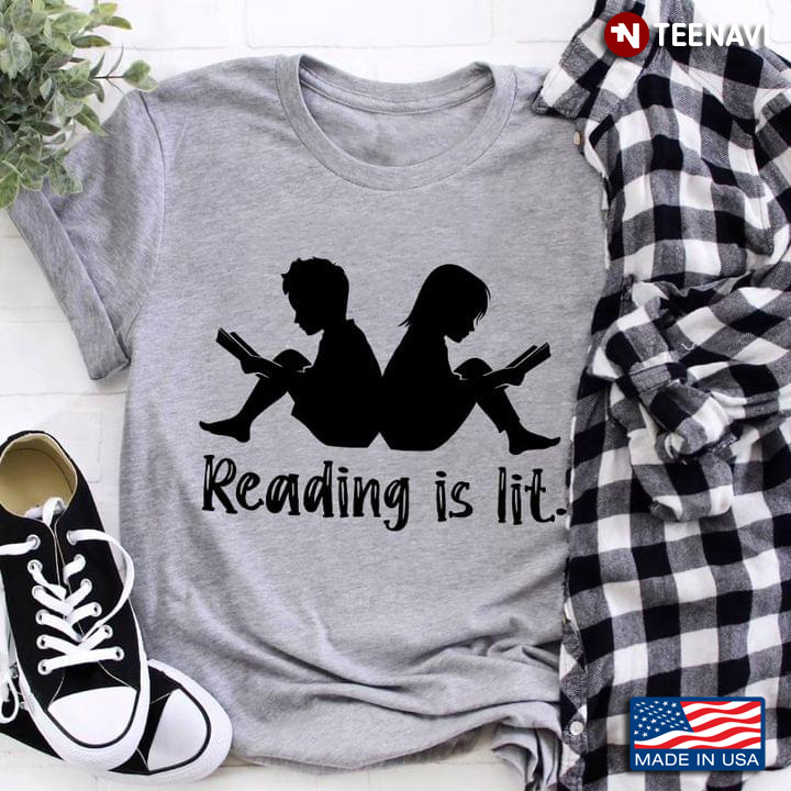 Reading is Lit Kids with Books for Reading Lover