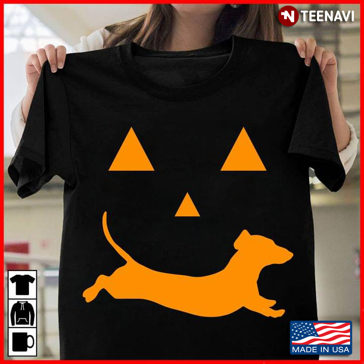 Halloween Pumpkin Face Dachshund Funny for Dog Lover