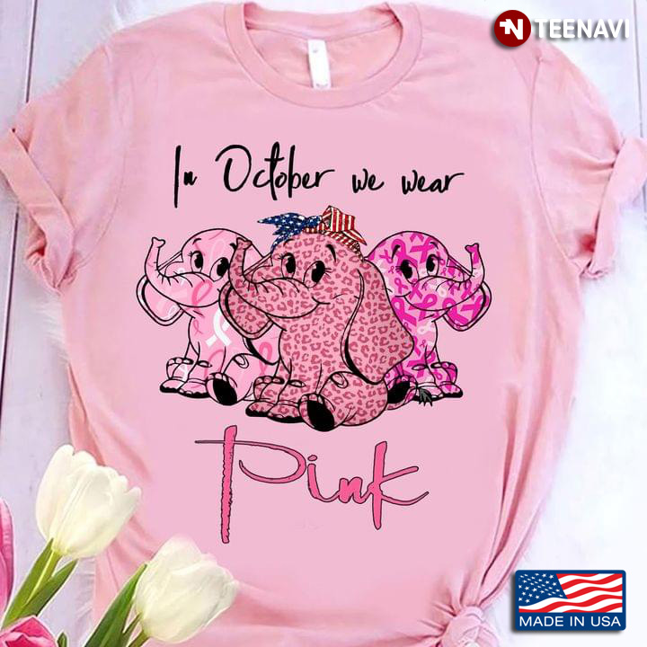 Lovely Baby Elephants In October We Wear Pink Breast Cancer Awareness