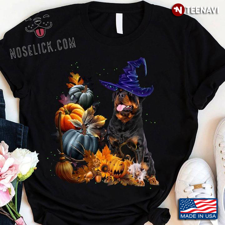 Funny Rottweiler Witch Halloween Gift for Dog Lover