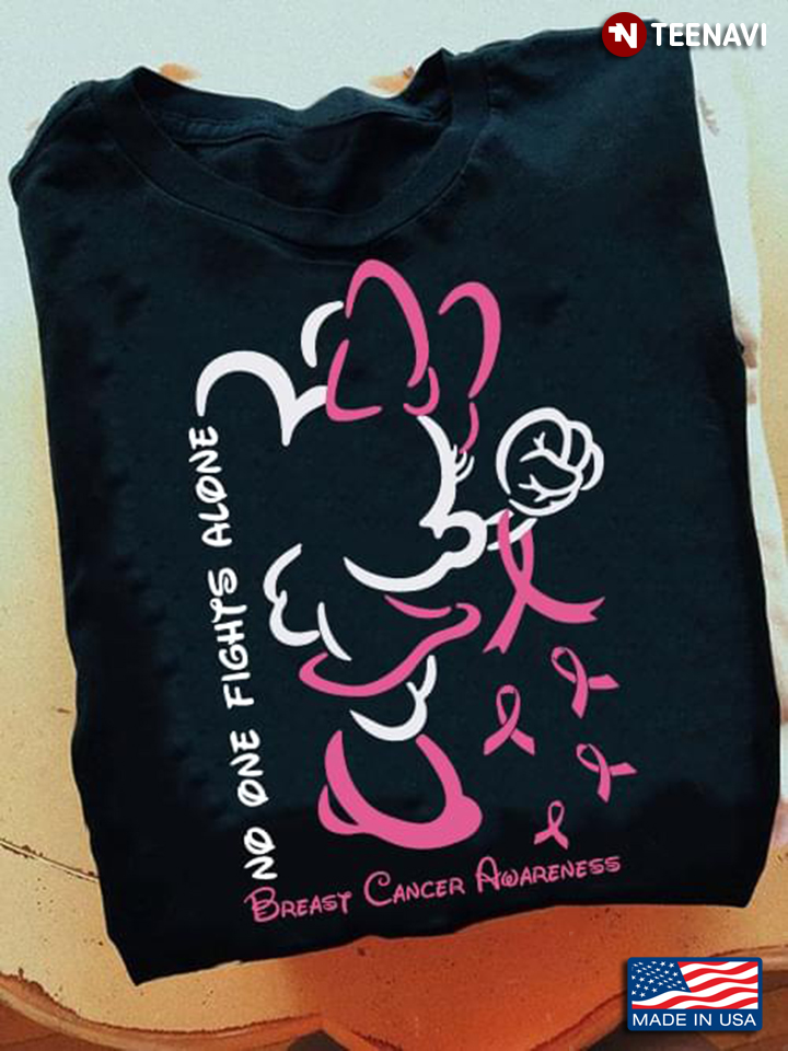 Minnie Mouse No One Fight Alone Breast Cancer Awareness