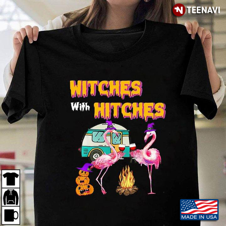 Flamingo Camping Witches With Hitches for Halloween