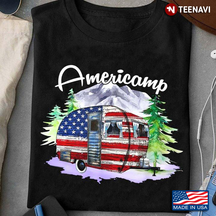 Americamp American Flag Camping Car for Camp Lover