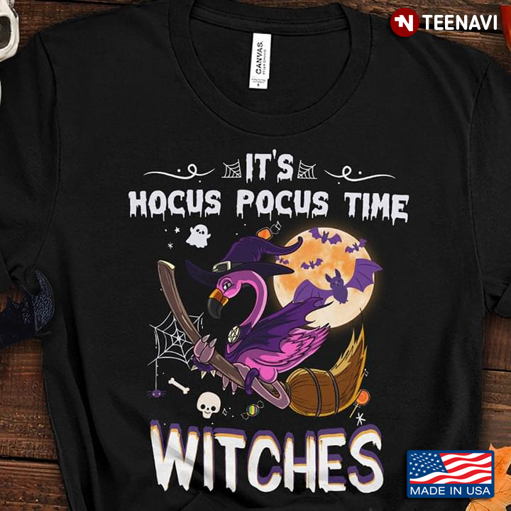Flamingo Witch It's Hocus Pocus Time Witches for Halloween