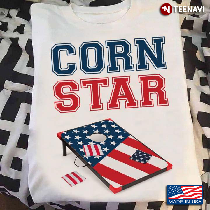 Corn Star Toss Bags Into The Hole American Flag for Cornhole Lovers