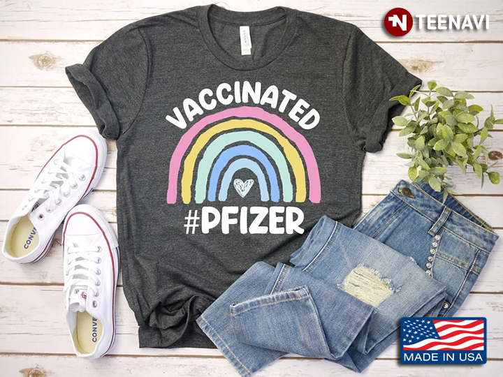 Vaccinated Pfizer Rainbow Cool Design Covid