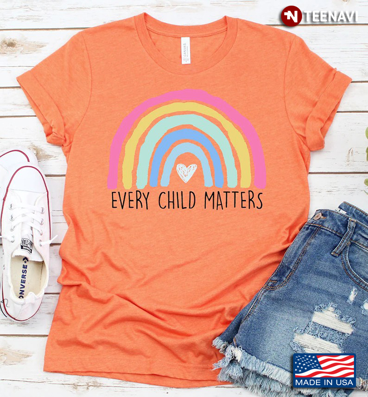 Every Child Matters Rainbow Orange Shirt Day Indigenous