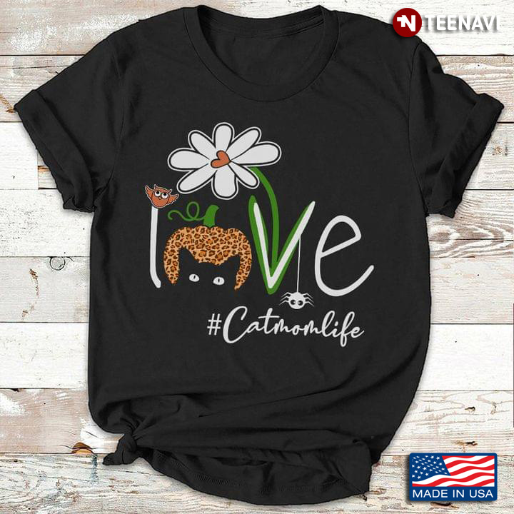 Love Cat Mom Life Black Cat And Pumpkin Leopard for Cat Lover
