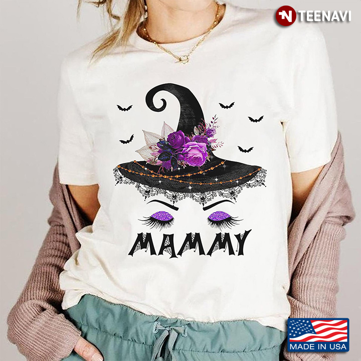 Mammy Witch And Bats Cool Design for Halloween