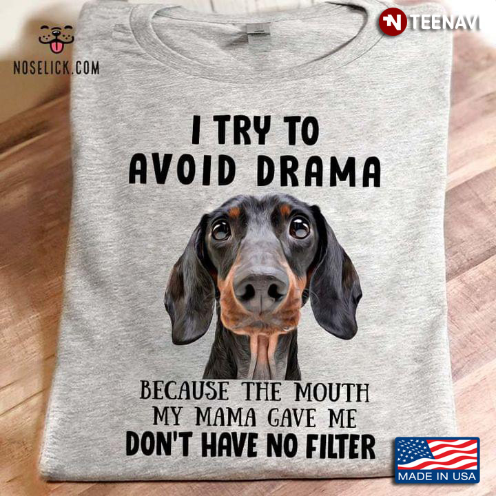 Dachshund I Try To Avoid Drama Because The Mouth My Mama Gave Me Don’t Have No Filter for Dog Lover