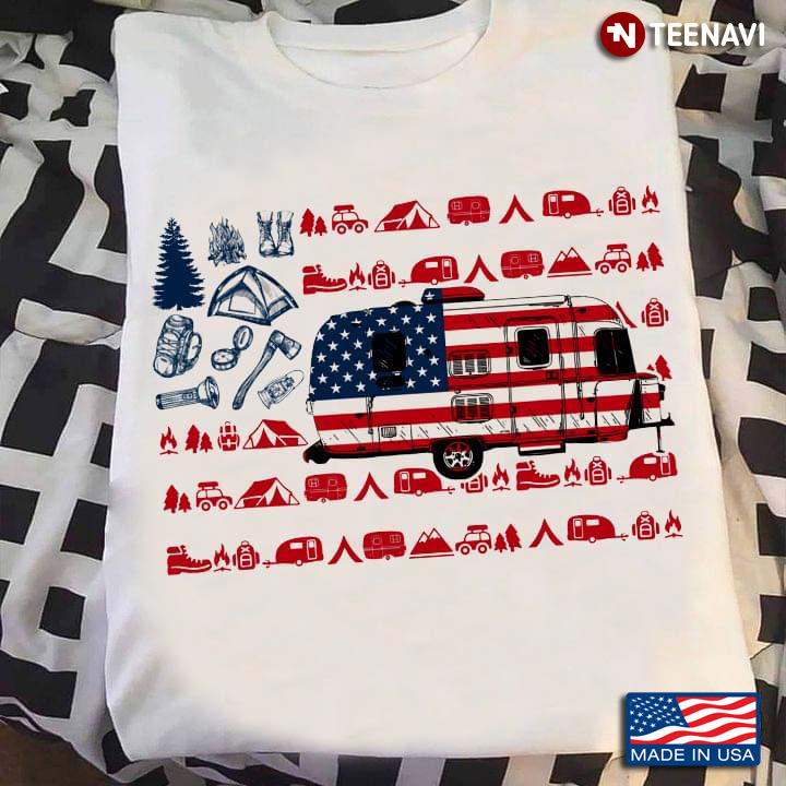 American Flag Camping Car Camping Tools for Camp Lover