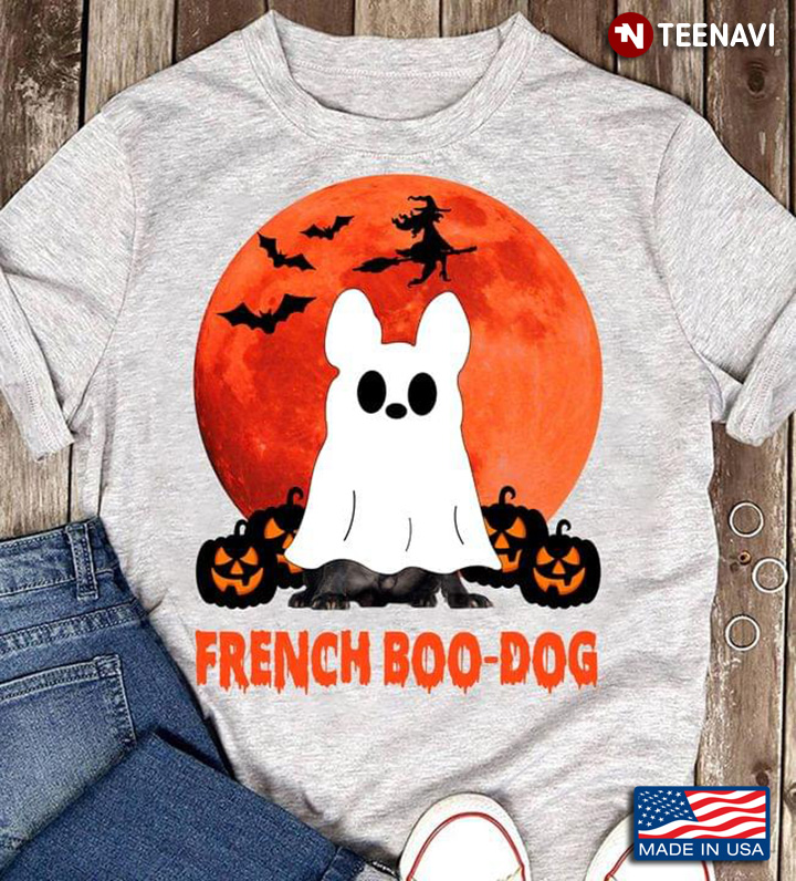 French Boo Dog French Bulldog In Boo Costume Jack O’ Lantern for Halloween