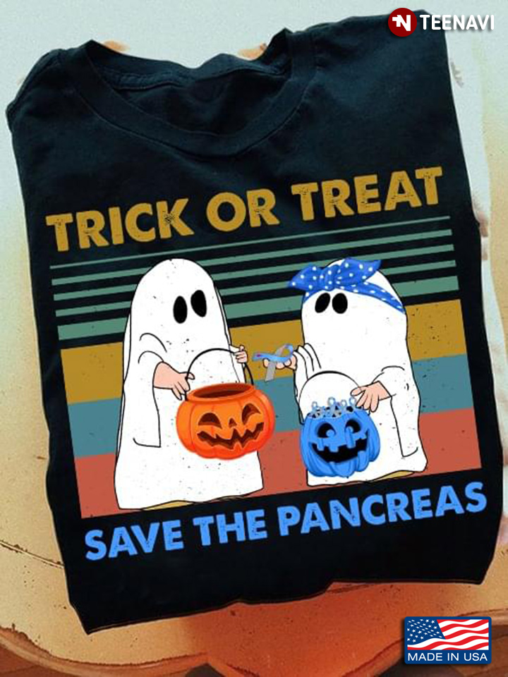 Vintage Trick Or Treat Save The Pancreas Diabetes Awareness Boo With Jack O’ Lantern for Halloween