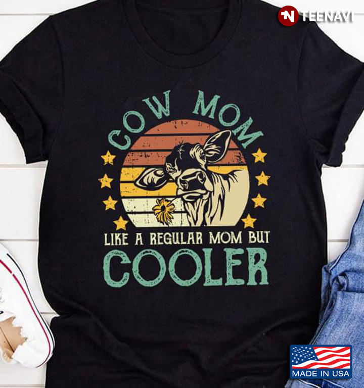 Vintage Cow Mom Like A Regular Mom But Cooler Funny Gifts for Mom