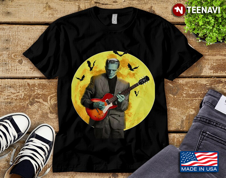 Frankenstein Playing The Guitar Full Moon for Halloween