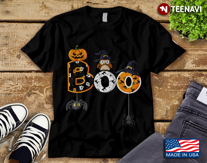 Boo Jack O’ Lantern Owl Witch Spiders Funny Design for Halloween