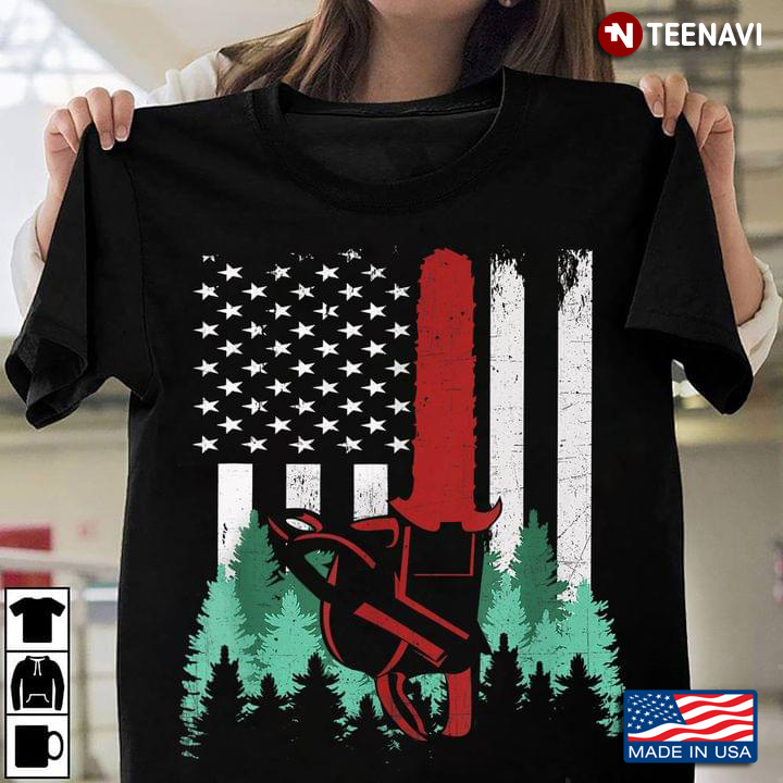Logger American Flag Patriotic Funny Gifts for Logger
