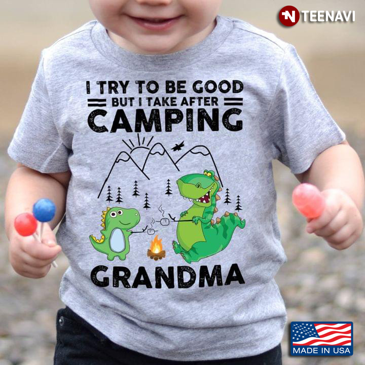 I Try To Be Good But I Take After Camping Grandma Funny Dinosaurs for Camp Lover