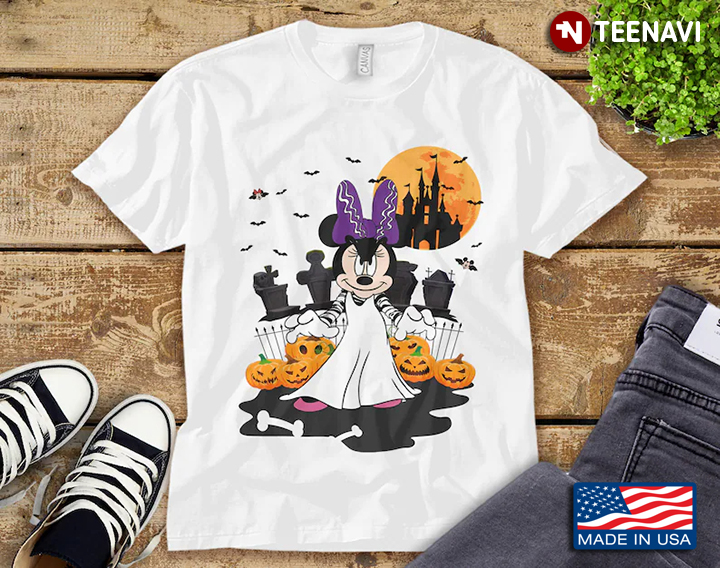 Minnie Mouse Boo With Jack O’ Lantern And Full Moon Disney Character for Halloween T-Shirt