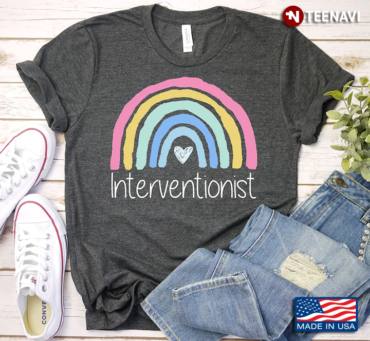 Interventionist Rainbow Funny Design Gifts for Interventionist