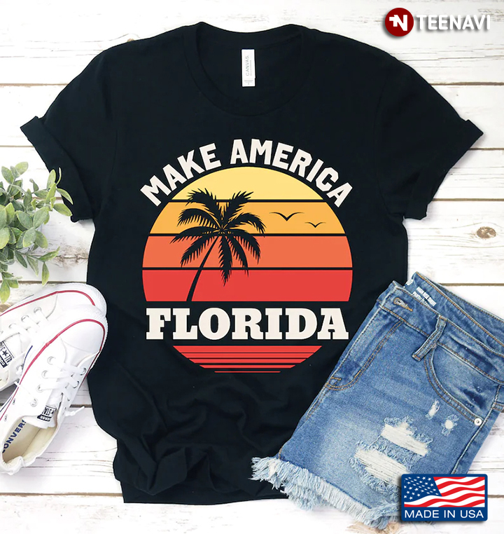 Vintage Make America Florida Coconut Tree