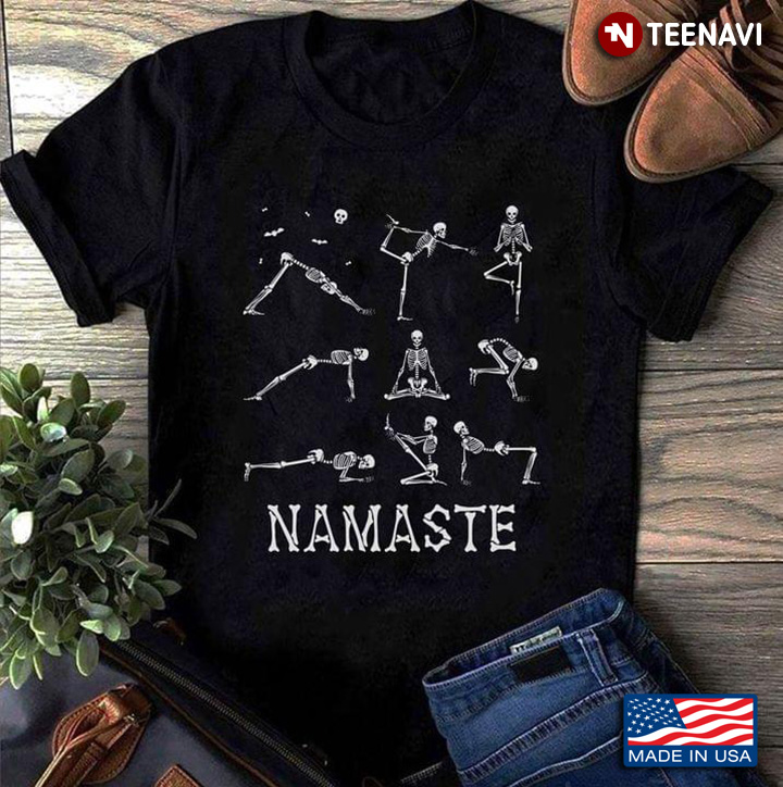 Namaste Skeleton With Namaste Postures for Yoga Lover