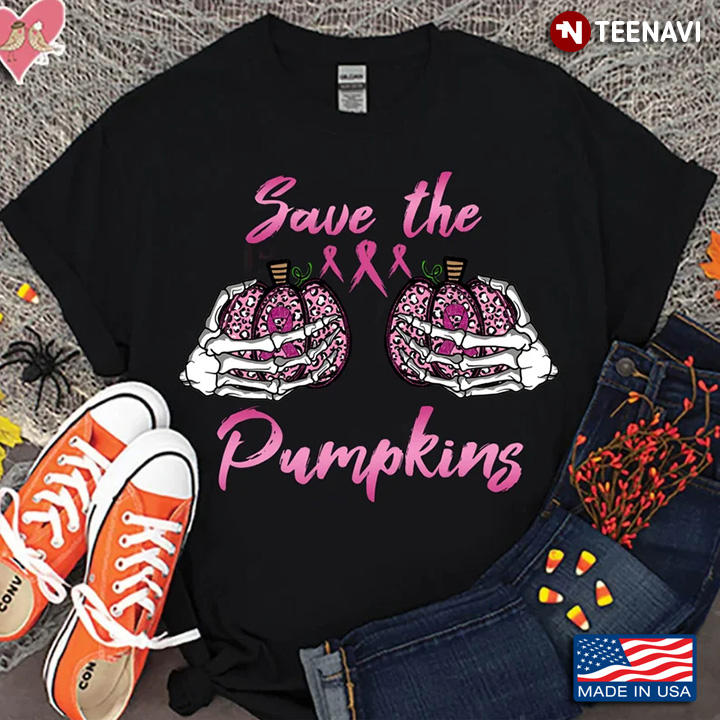 Save The Pumpkins Breast Cancer Awareness Leopard