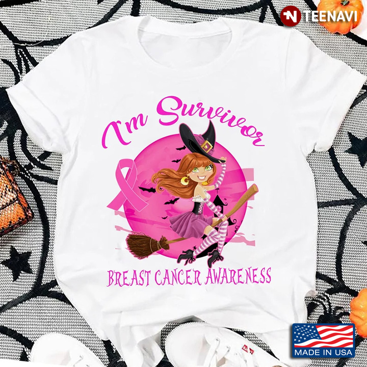 I'm Survivor Breast Cancer Awareness Cute Witch for Halloween