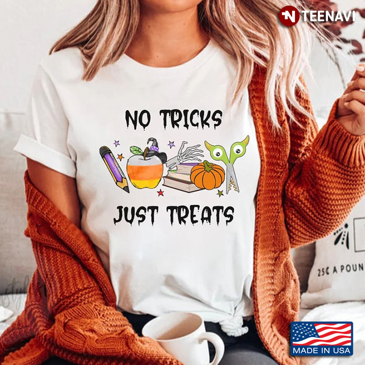 No Tricks Just Treats Funny Gifts for Teacher for Halloween