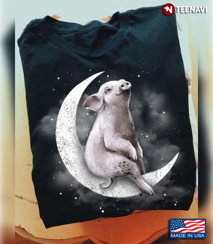 Pig With The Night Moon for Animal Lover
