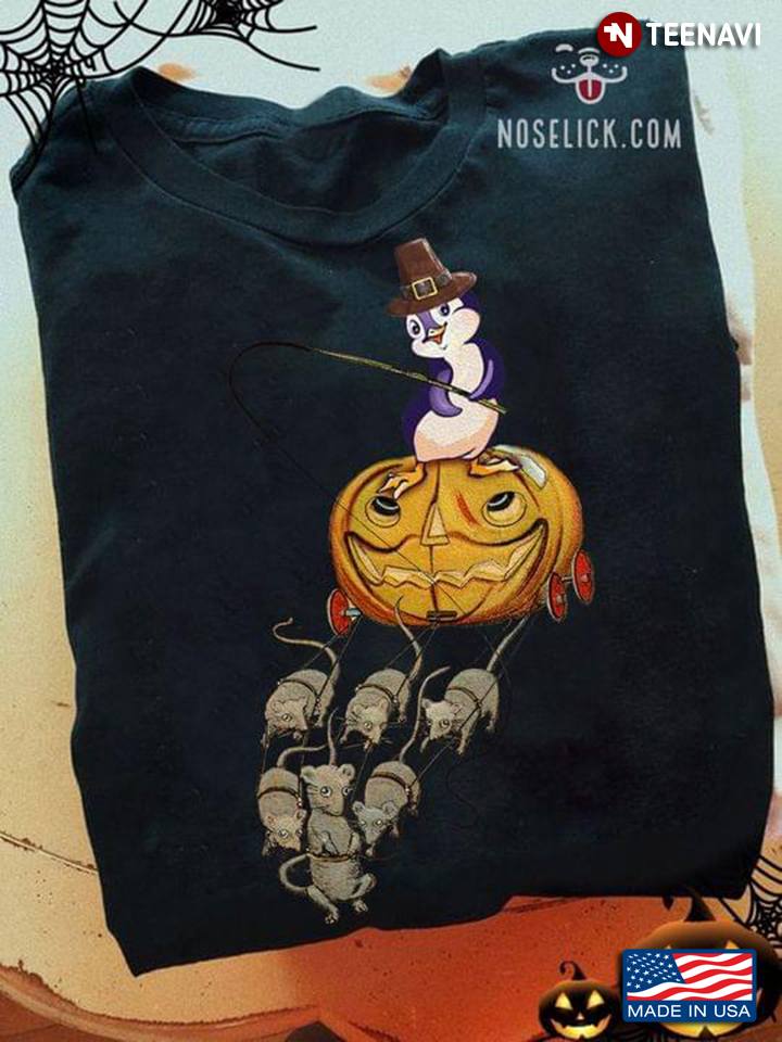 Penguin Witch Funny Pumkin Cart for Halloween