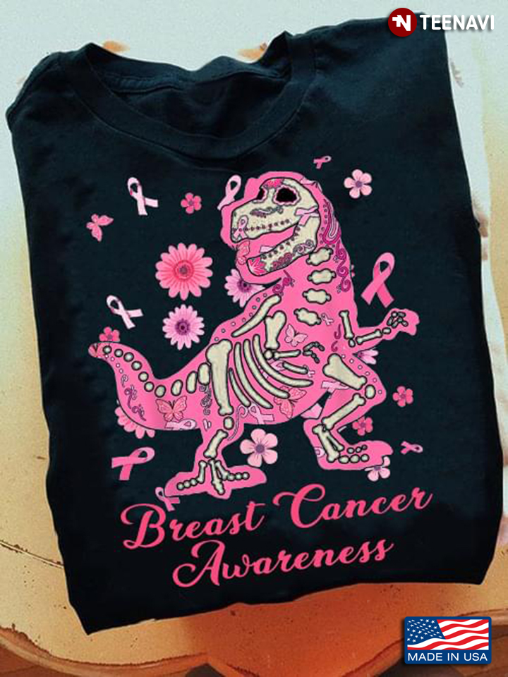 Breast Cancer Awareness Funny Dinosaur Skeleton