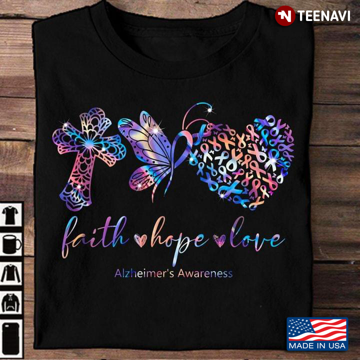 Alzheimer’s Awareness Purple Ribbon Products Faith Hope Love