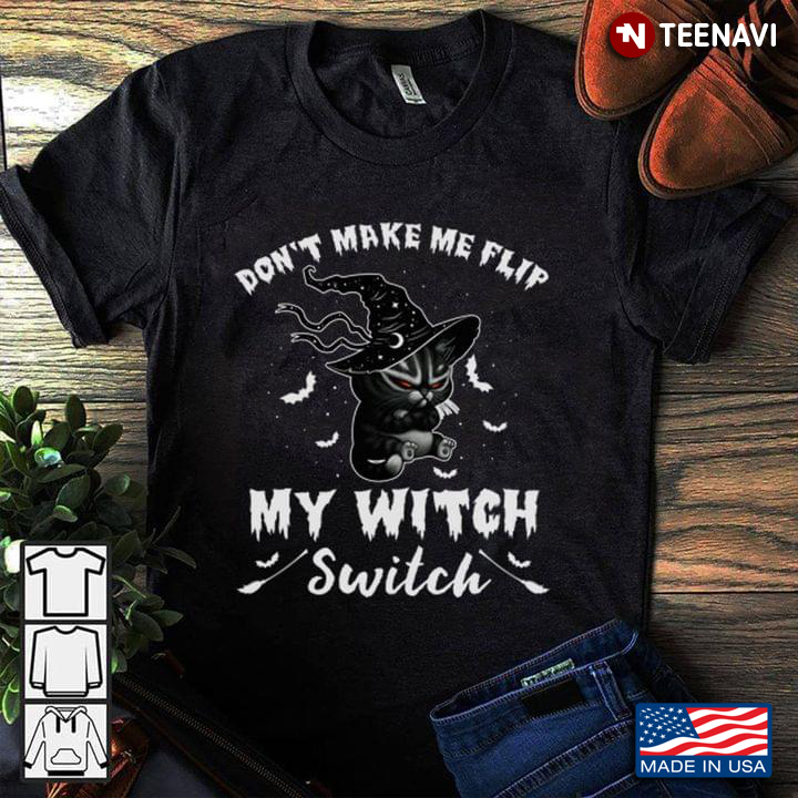Halloween Grumpy Kitten Don’t Make Me Flip My Witch Switch Funny Costume