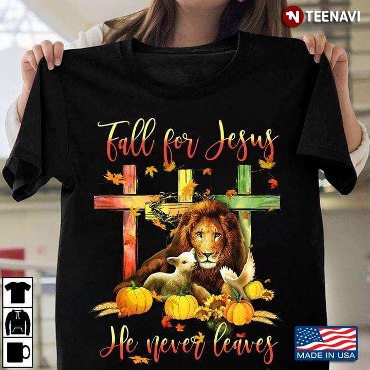 Thanksgiving Gift Fall For Jesus He Never Leaves Lion Sheep