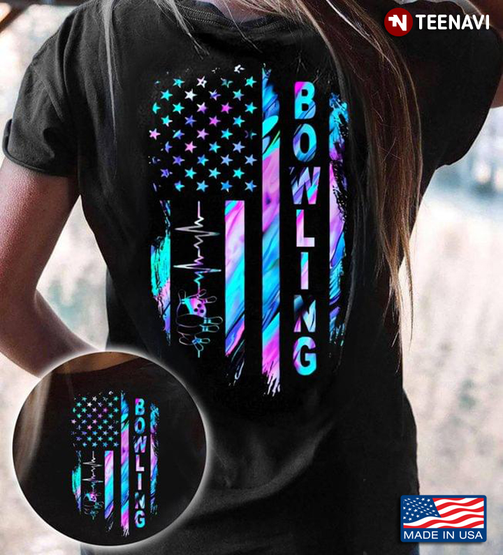 Bowling American Flag Bowling Hologram Heart Beat