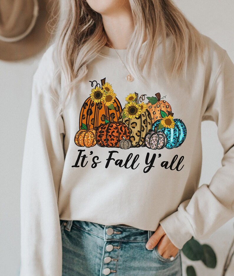 It’s Fall Y’all Vintage Leopard Pumpkin Halloween Autumn
