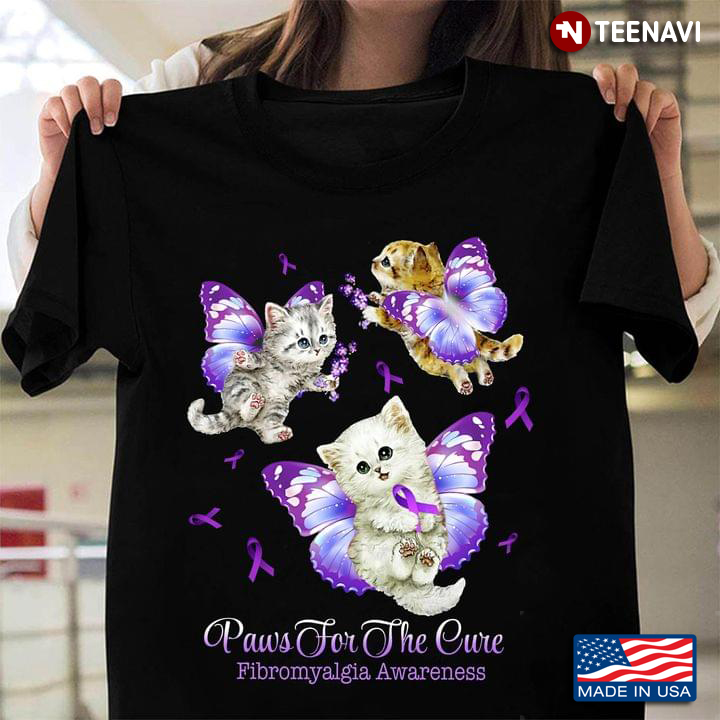 Cat Paws For The Cure Fibromyalgia Awareness Warrior Gift