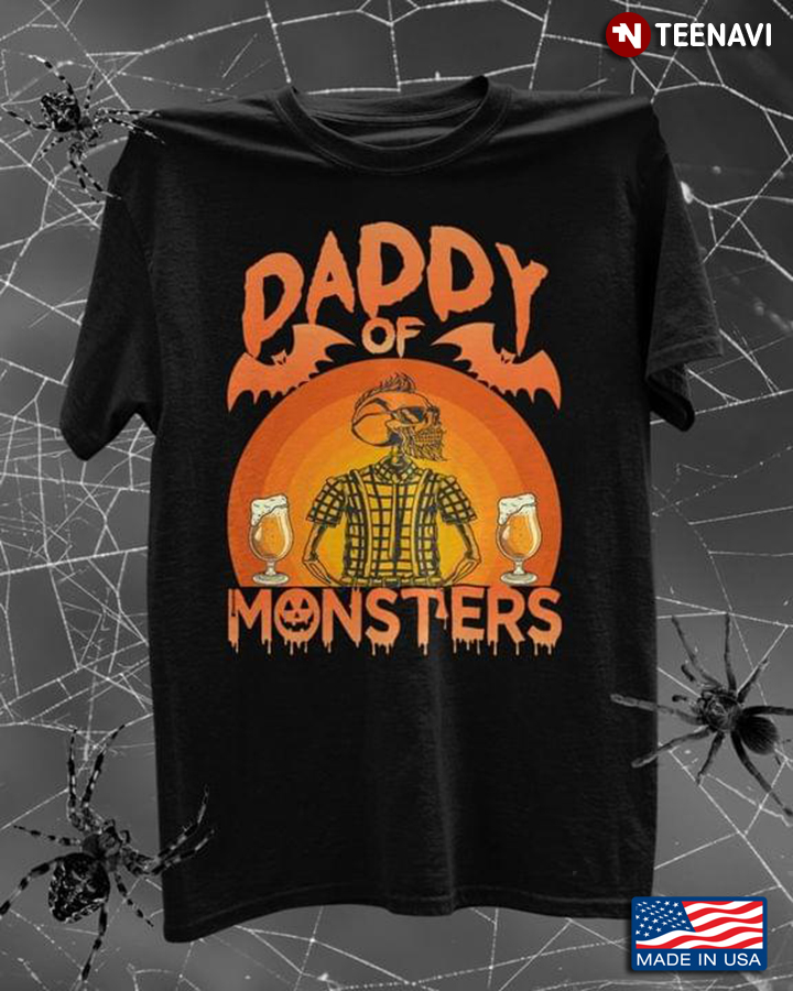 Halloween For Parents Daddy Monster Skeleton T-Shirt