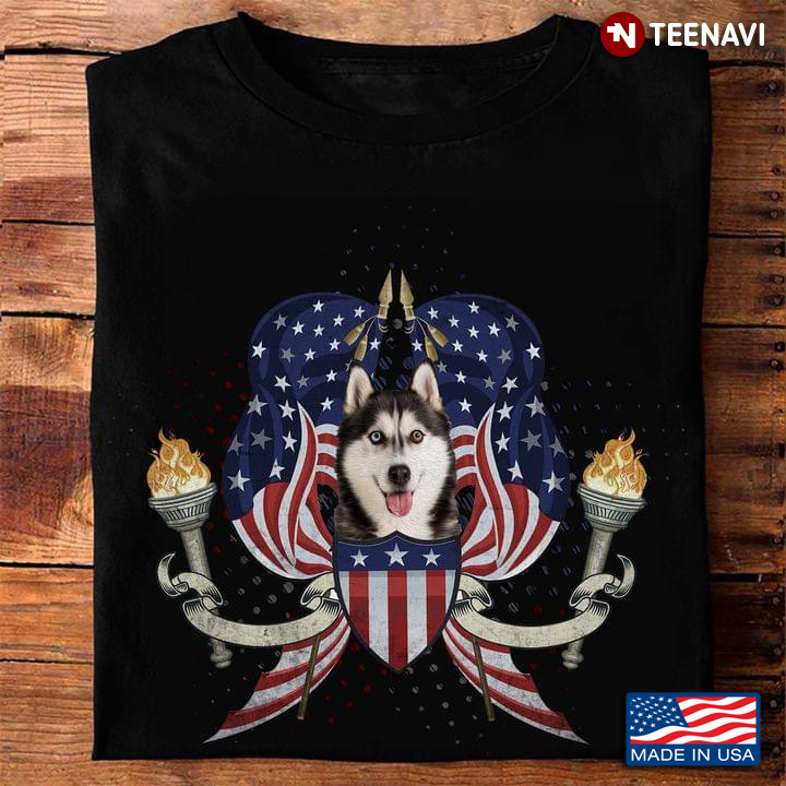Siberian Husky American Flag 4Th Of July Patriotic Dog Lover