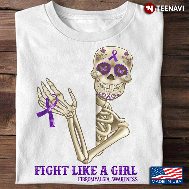 Skeleton Fight Like A Girl Fibromyalgia Awareness