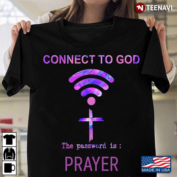 Connect To God Password Is Prayer Christian Cross Hologram Wifi Icon