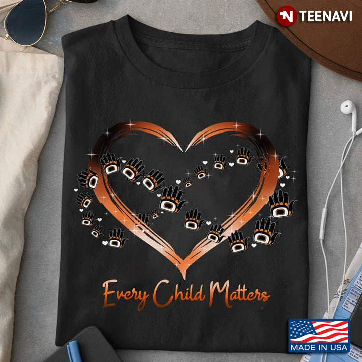 Heart Every Child Matters Vintage Indian Feather Orange Day
