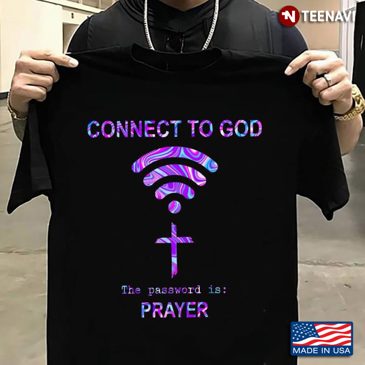 Christian Cross Hologram Connect To God Password Is Prayer