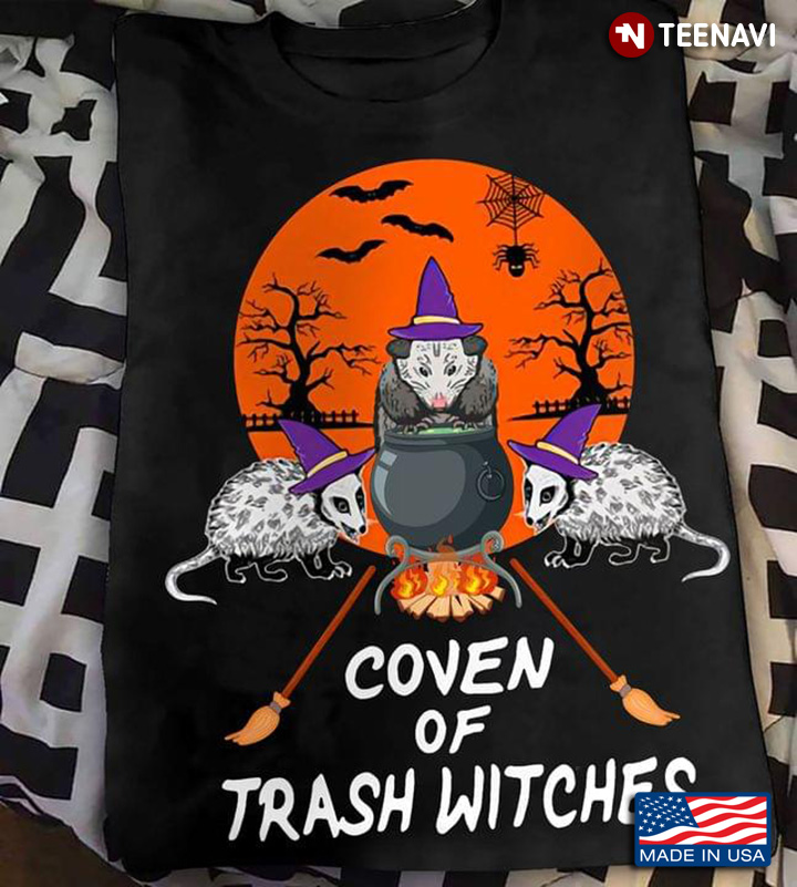 Coven Of Trash Witches Funny Halloween Opossum
