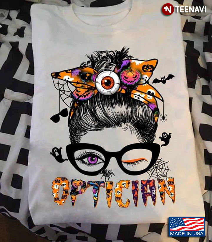 Optician Girl Pumpkin Halloween T-Shirt