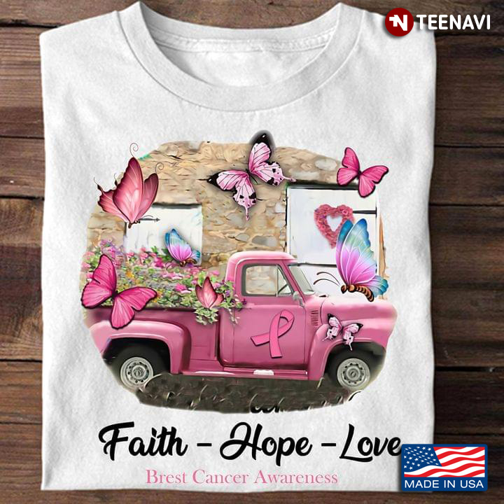Faith Hope Love Breast Cancer Awareness Pink Car