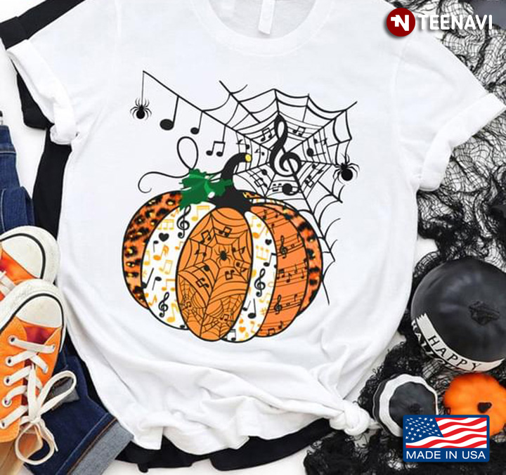 Music Pumpkin Music Notes Halloween For Music Teachers T-Shirt
